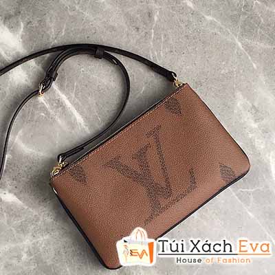 Túi Xách LV Pochette Double Zip Bag Siêu Cấp Màu Nâu Đẹp M68762.