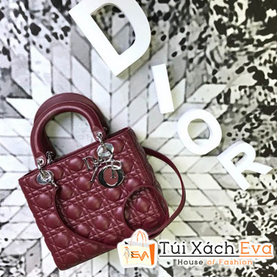 Túi Xách Dior Lady Siêu Cấp Màu Đỏ Đô M44550