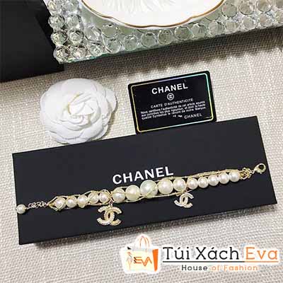 Vòng Tay Chanel Ngọc Trai Siêu Cấp Màu Vàng Đẹp.