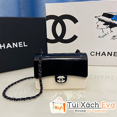 Túi Xách Chanel Mini Evening Bag Siêu Cấp Màu Trắng Phối Đen Đẹp M2534.