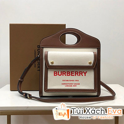 Túi Xách Burberry Bag Siêu Cấp Màu Trắng Phối Nâu Đẹp M80324371.