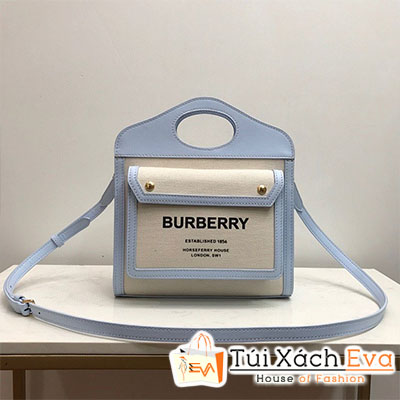 Túi Xách Burberry Horseferry Bag Siêu Cấp Màu Trắng Phối Xanh Đẹp M80324371.
