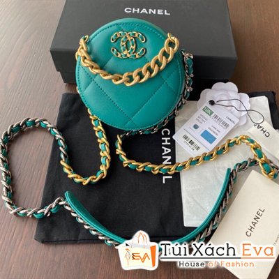 Túi  Xách Chanel 19 Siêu Cấp Hình Tròn Màu Xanh