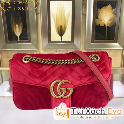 Túi Xách Gucci  Marmont Siêu Cấp Nhung Màu Đỏ