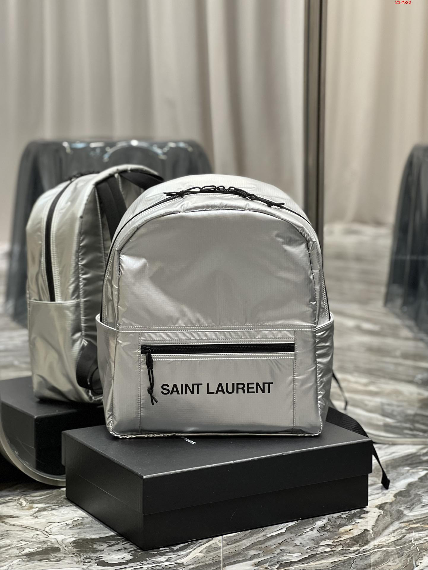 Balo YSL Siêu Cấp Nuxx Backpack In Nylon Màu Bạc Size 32 x 37 x 6 cm