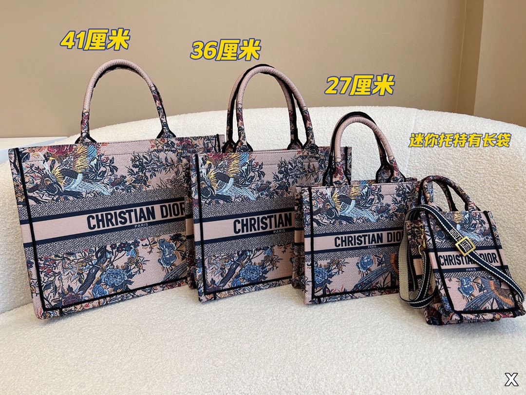 Tổng Hợp Túi Xách Dior Super Tote Bag Thêu 4 size