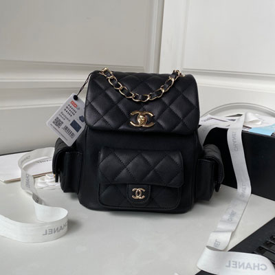 Balo Nhỏ Chanel - Chanel Small Backpack In Grained Shiny Calfskin Màu Đen 2023 AS4399