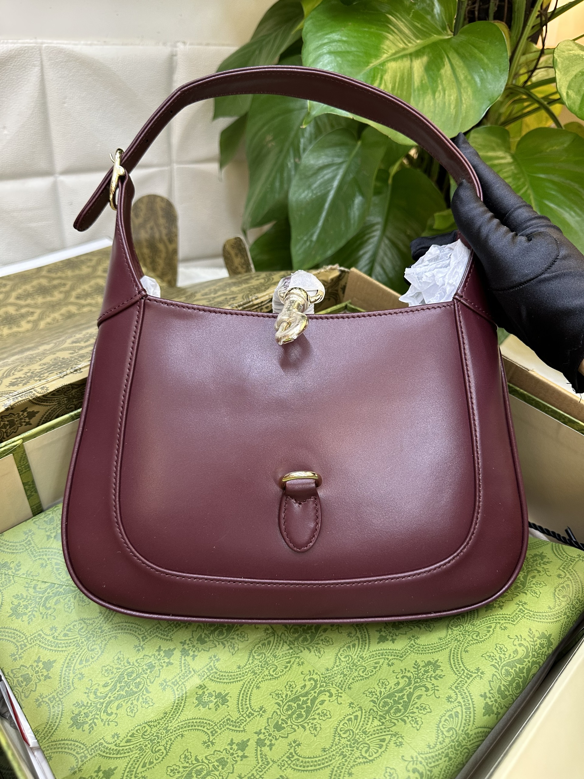 Túi Gucci Jackie Small Shoulder Bag VIP Màu Đỏ Size 27.5cm
