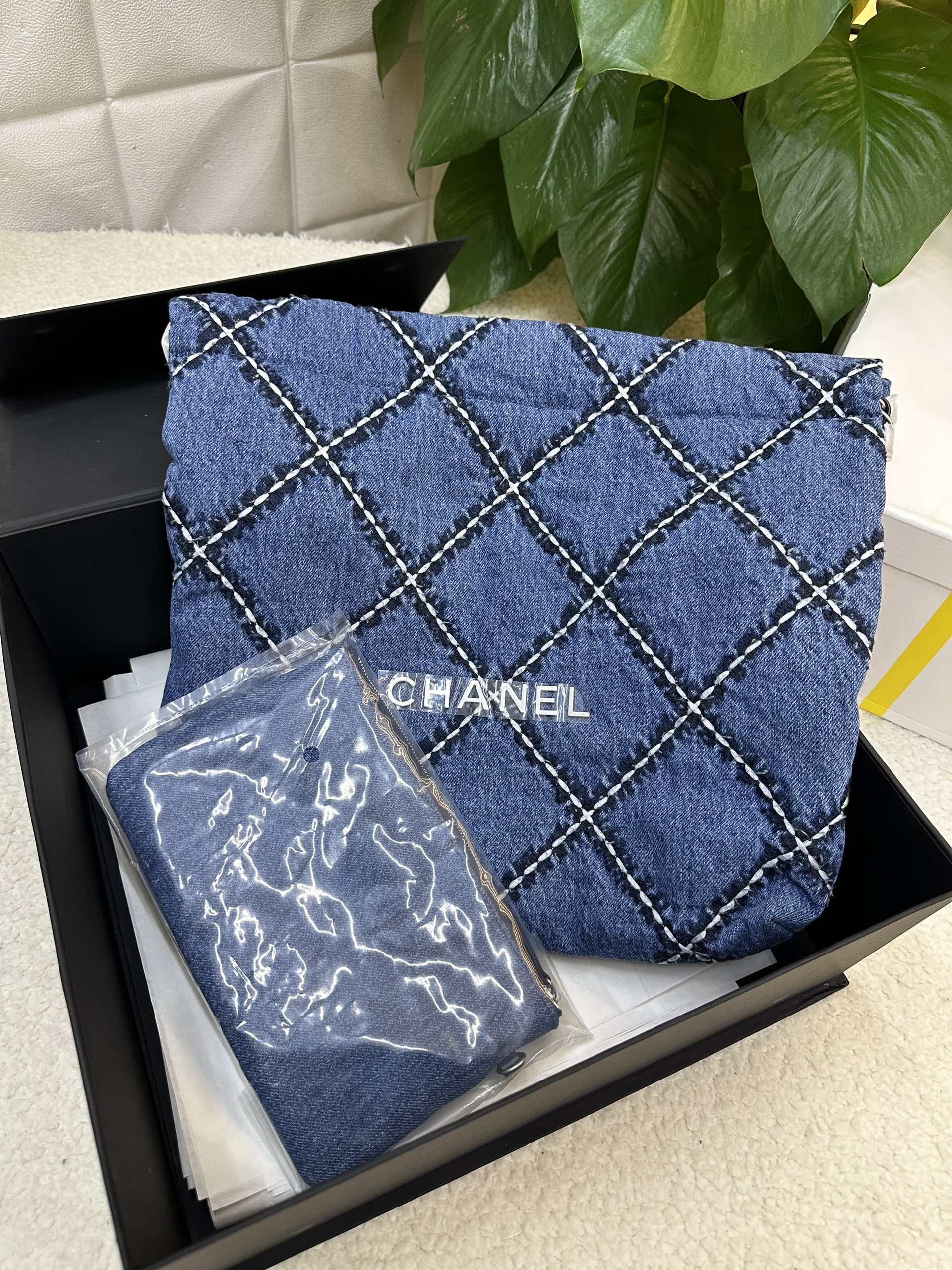 Túi Chanel 22 Small Handbag Denim Siêu Cấp Size 35cm