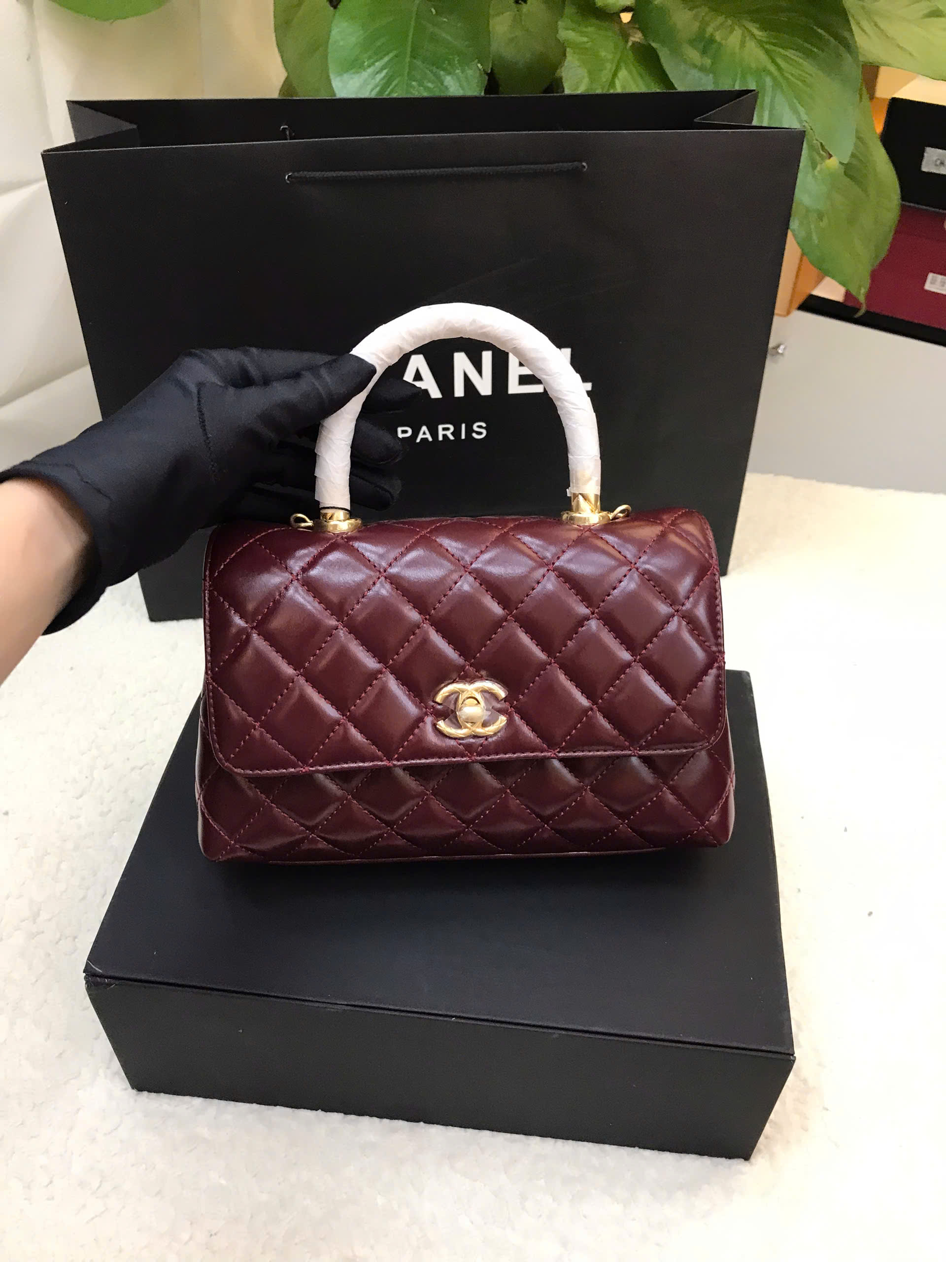 Túi Chanel CoCo Small Red Vip Màu Đen Da Lì Size 29cm