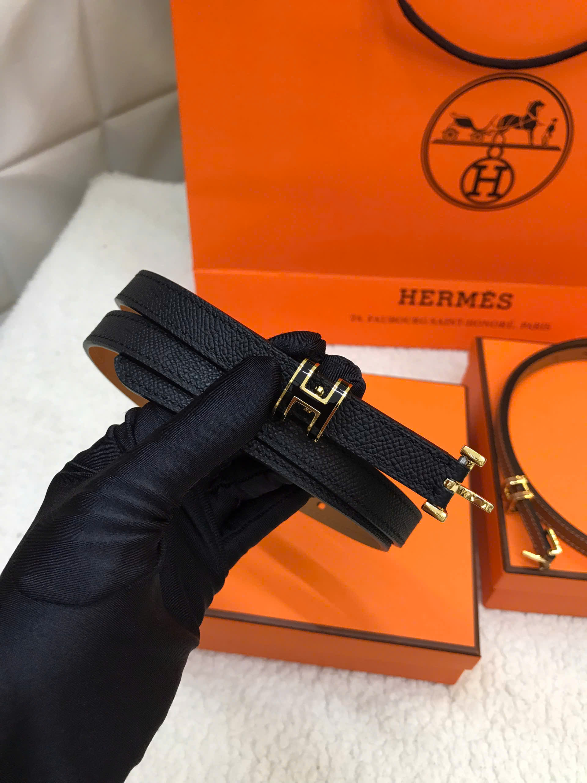 Thắt Lưng Hermes Pop H 15 Belt Craie Siêu Cấp Màu Đen