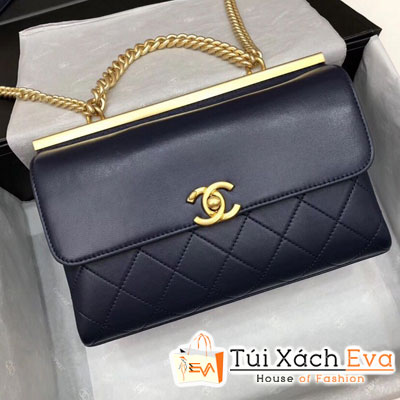 Túi Xách Chanel Flap Bag Siêu Cấp Nẹp Kim Loại Màu Đen