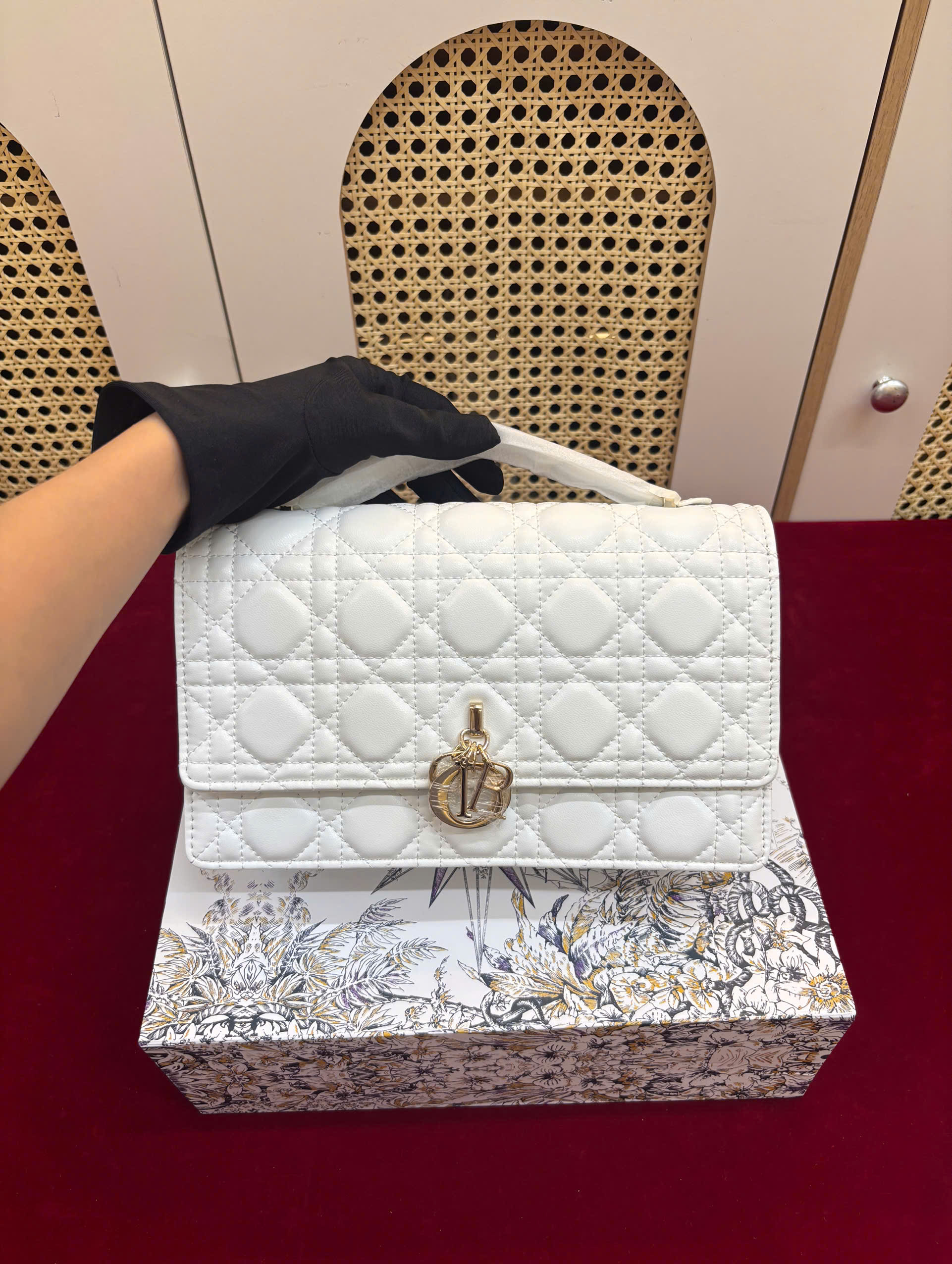 Túi My Dior Top Handle Bag Màu Trắng Super Size 24cm