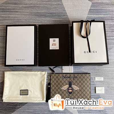 Ví Cầm Tay Gucci Supreme Bag Siêu Cấp Màu Nâu Đẹp M47390.