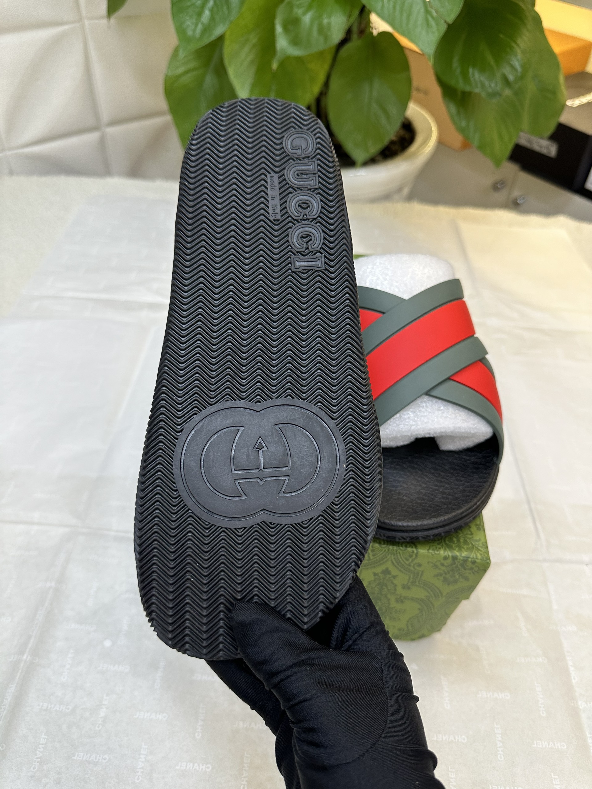 Dép Gucci Striped Rubber Slides Siêu Cấp Size 43