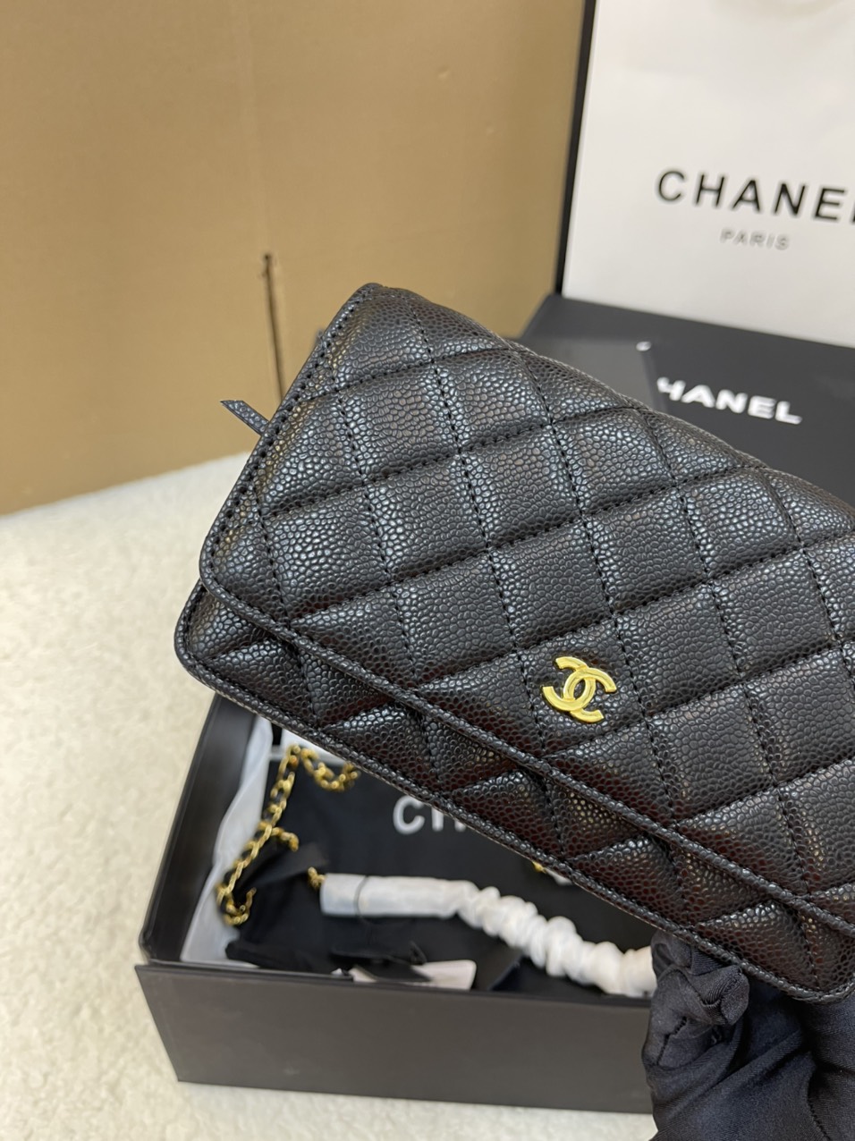 Túi Chanel Woc Super Màu Đen 19 cm