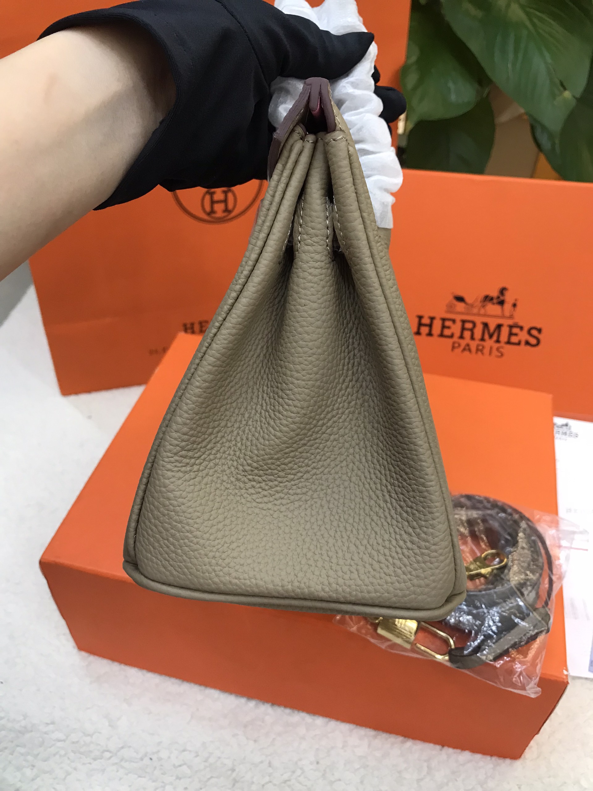 Túi Hermes Birkin 25 Super Màu Xám Khóa Vàng Size 25cm