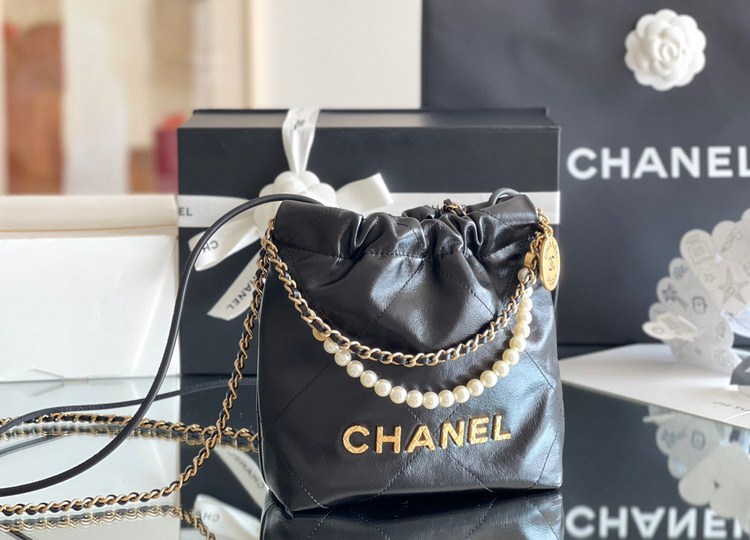 Túi Xách Chanel Hobo 22bag Mini Vip Dây Ngọc Trai