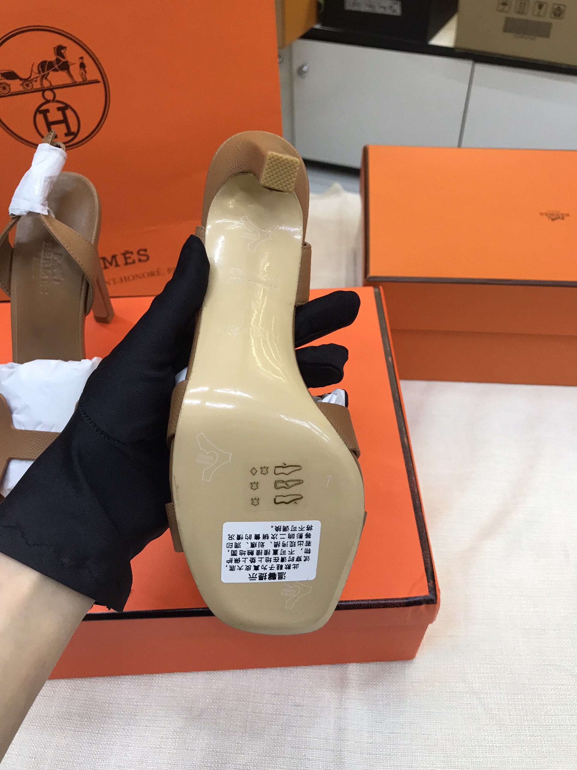 Giày Hermes Sandal Siêu Cấp Màu Nâu Size 37