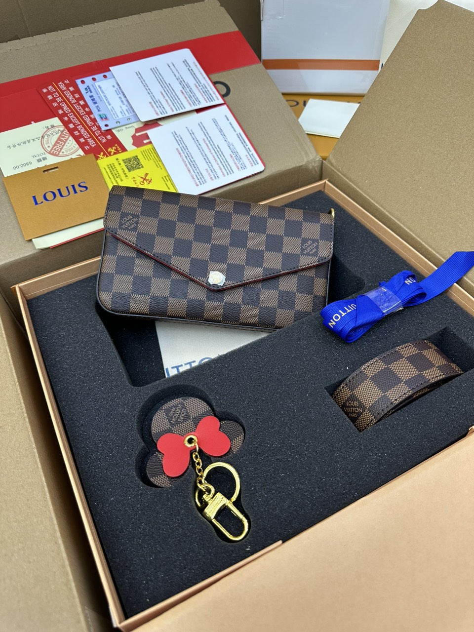 Túi Xách LV Félicie Pochette Super Màu Nâu Size 21cm Fullbox