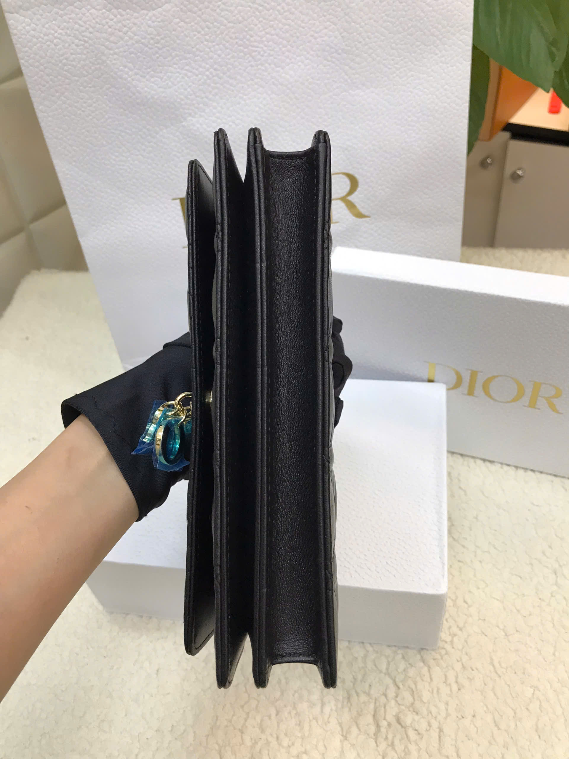 Túi My Dior Mini Bag Black Cannage Lambskin Siêu Cấp Màu Đen Size 21cm