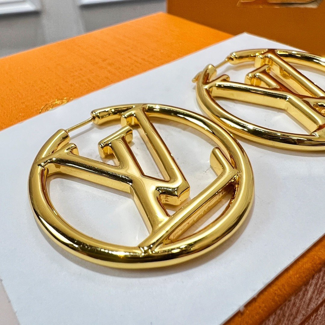 Bông tay  Louis Vuitton Tròn Vàng Siêu Cấp Cổ Điển Full Box
