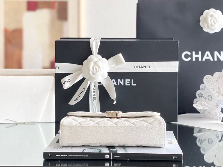 Túi Xách Chanel 23P Kelly Vip Màu Trắng SIze 18cm