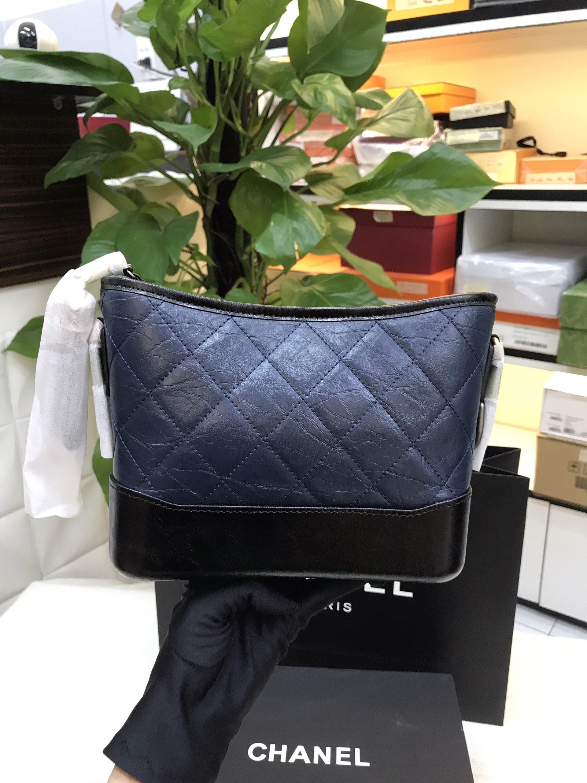 Túi Chanel Gabrielle Hobo Small Navy Siêu Cấp Màu Xanh Size 20cm