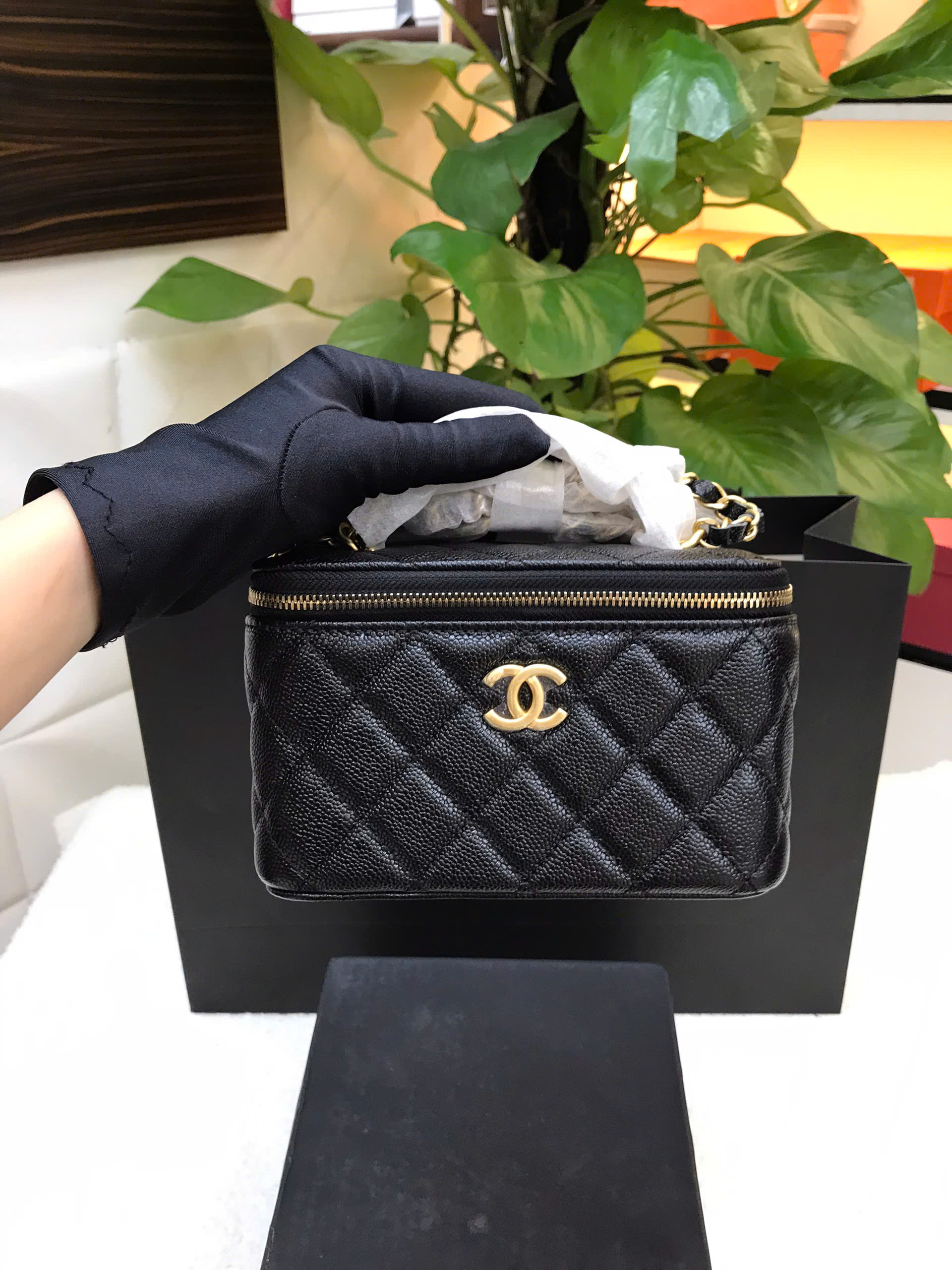 Túi Chanel Vanity Handle Siêu Cấp Màu Đen Size 20cm