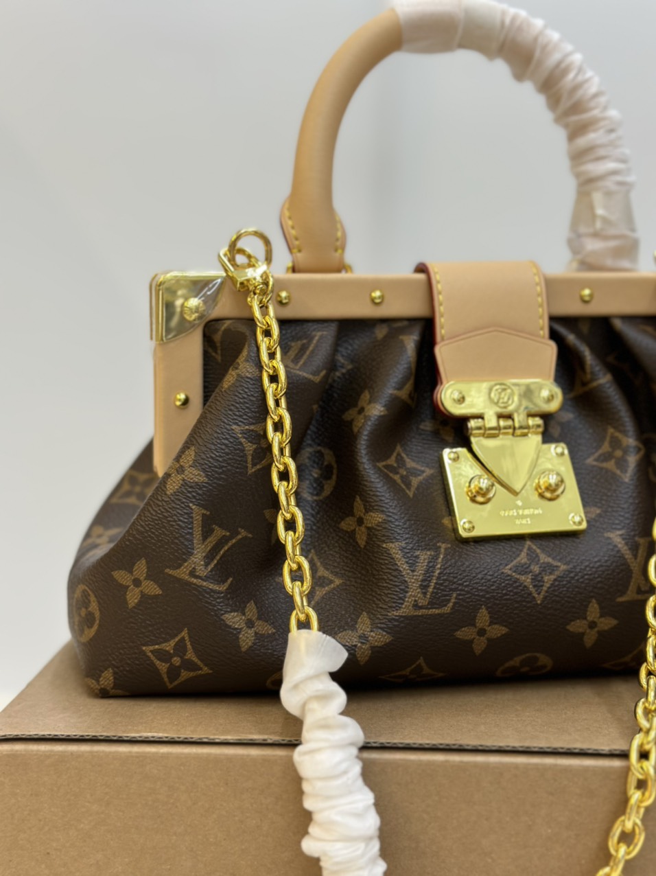 Túi Xách LV Monogram Clutch Super Màu Nâu Size 28cm Full Box