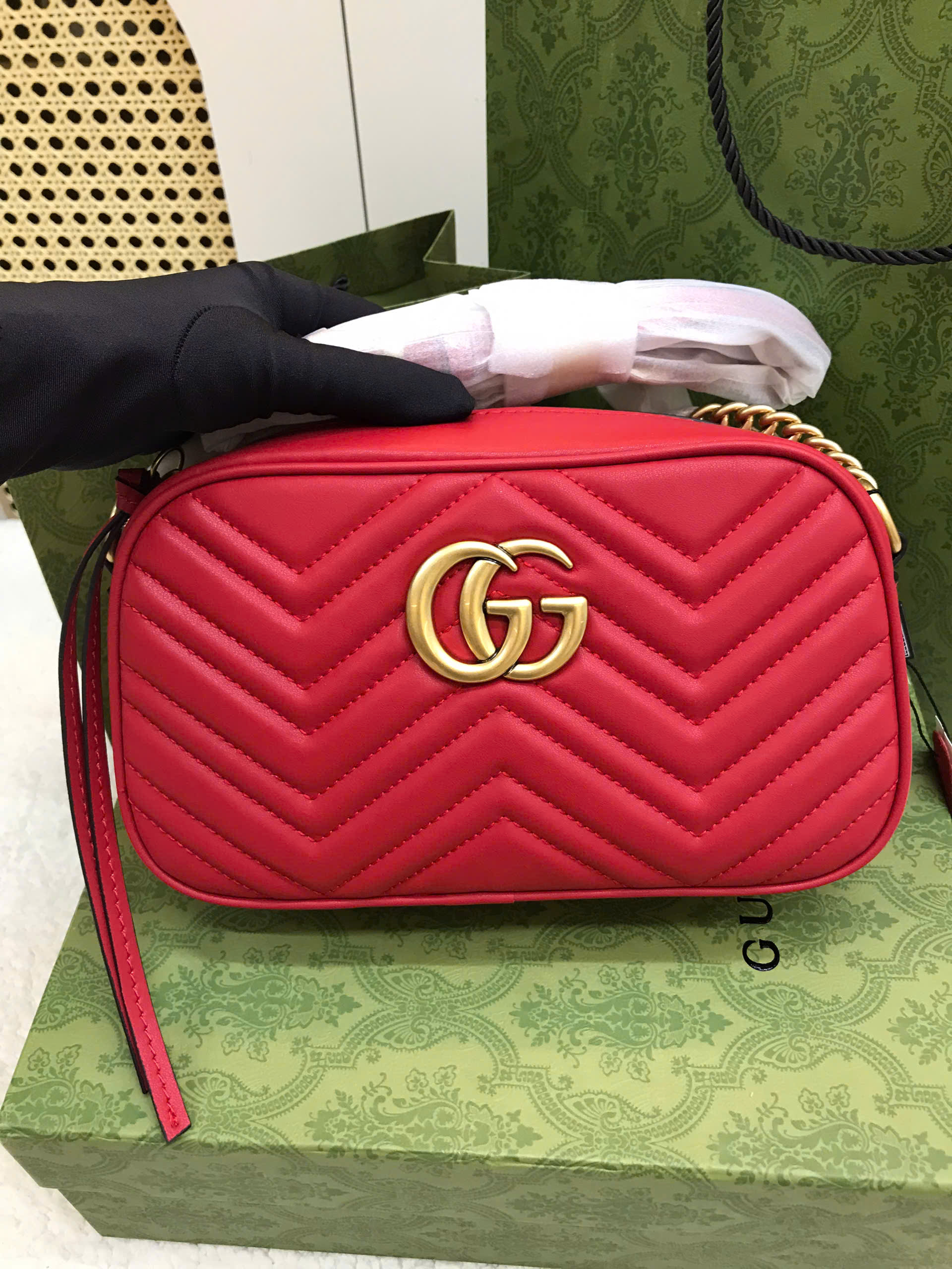 Túi Gucci GG Marmont Red Super Màu Đỏ Size 24cm 447632