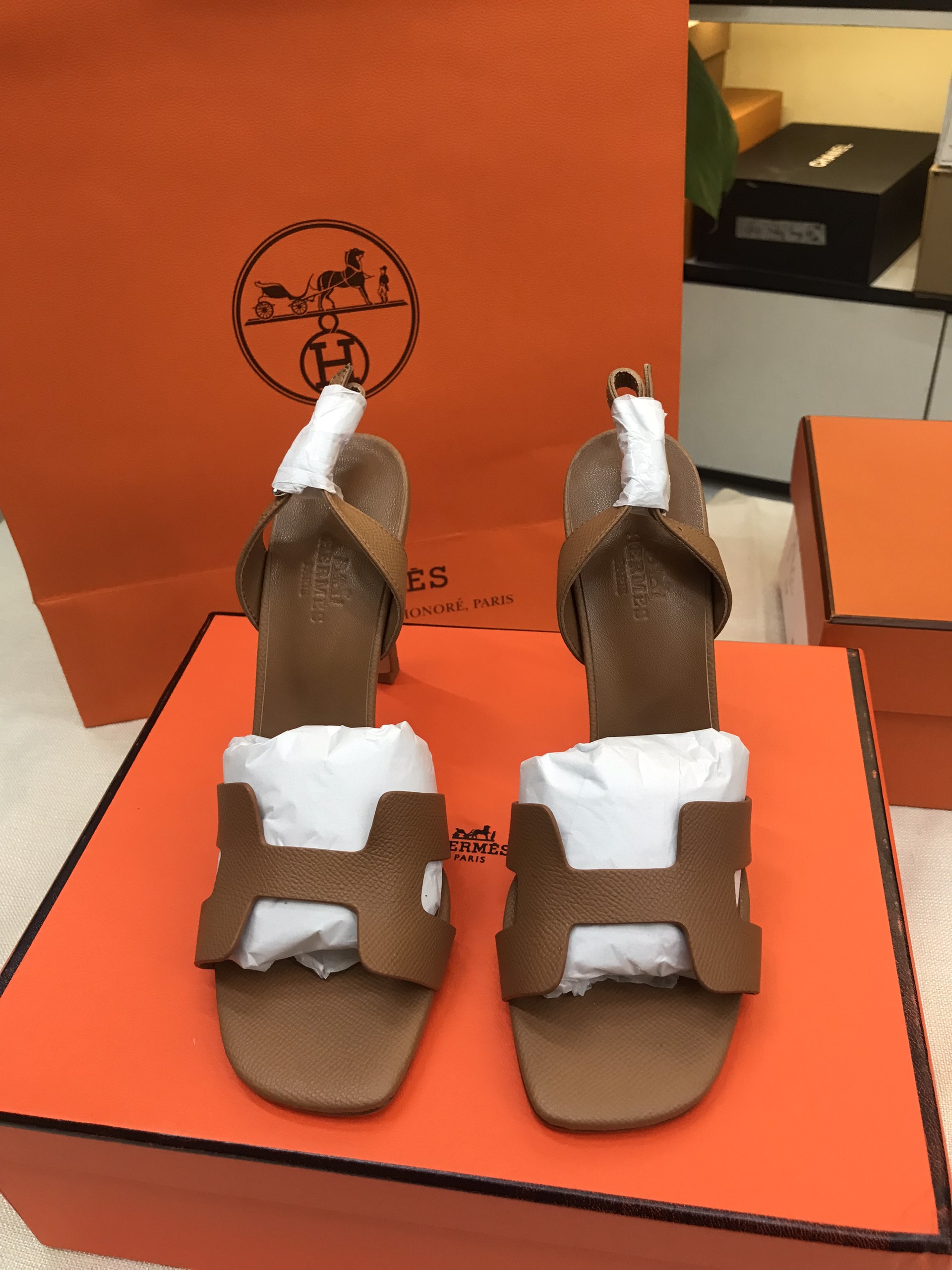 Giày Hermes Sandal Siêu Cấp Màu Nâu Size 37