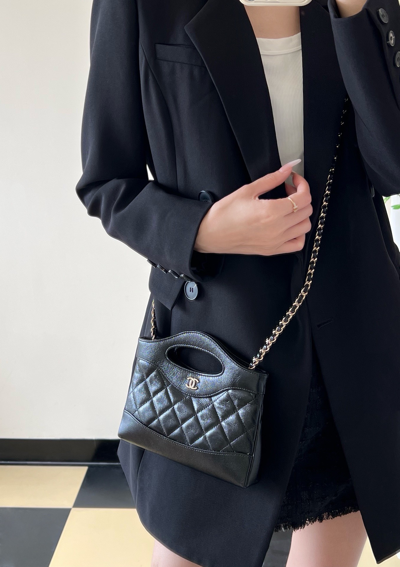 Túi Chanel 24C 31 Mini Nano Bag Super Màu Đen Size 21cm