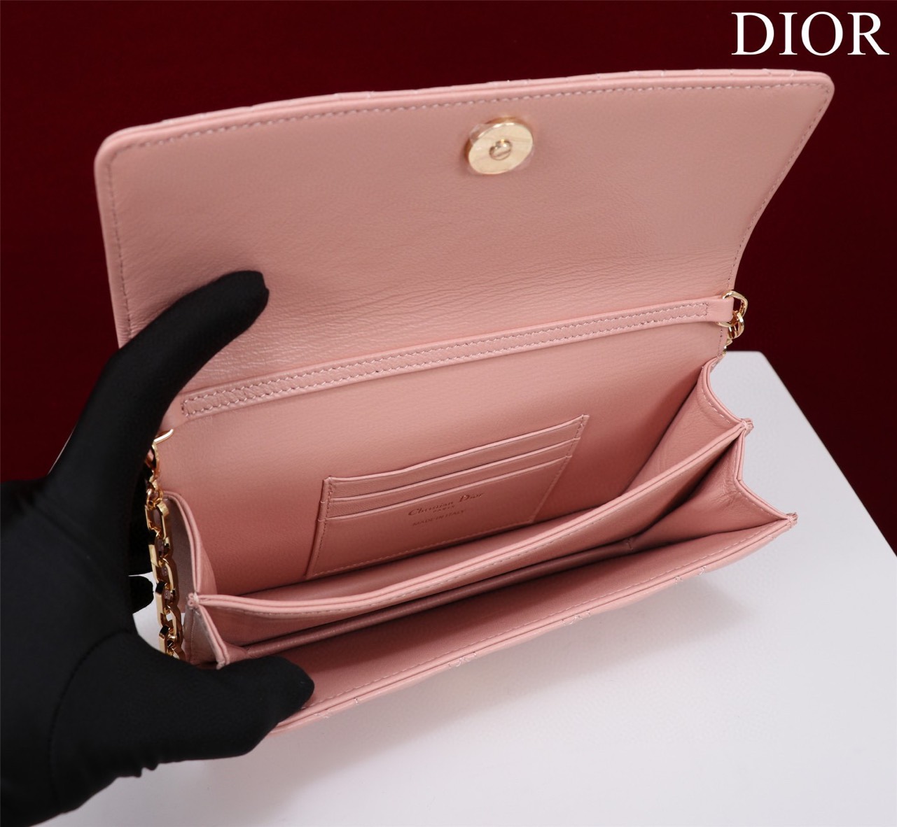 Túi Xách Dior Lady Siêu Cấp Màu Hồng Size：21*11.5*4.5cm 098014