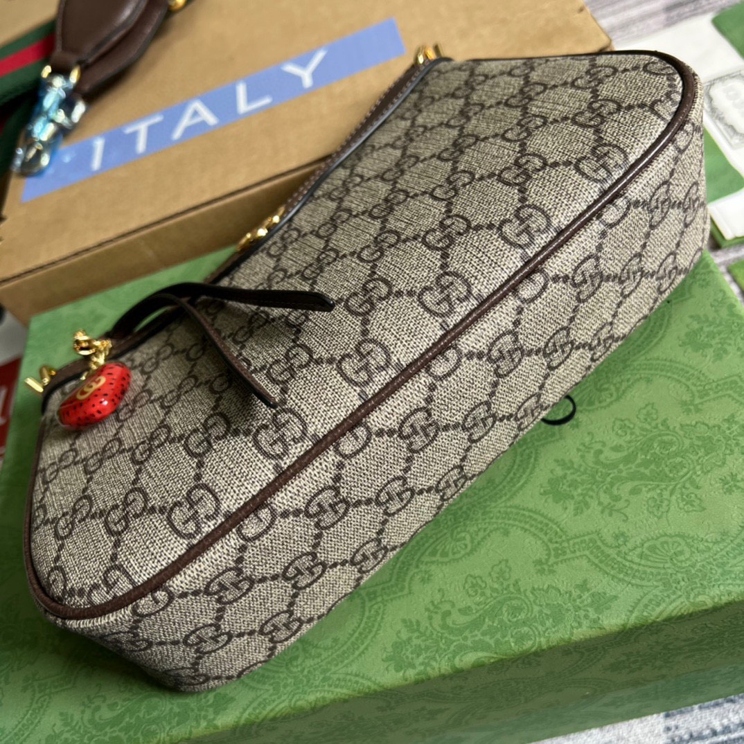 Túi Xách Gucci Ophidia Siêu Cấp Da Canvas Viền Xám size 25cm