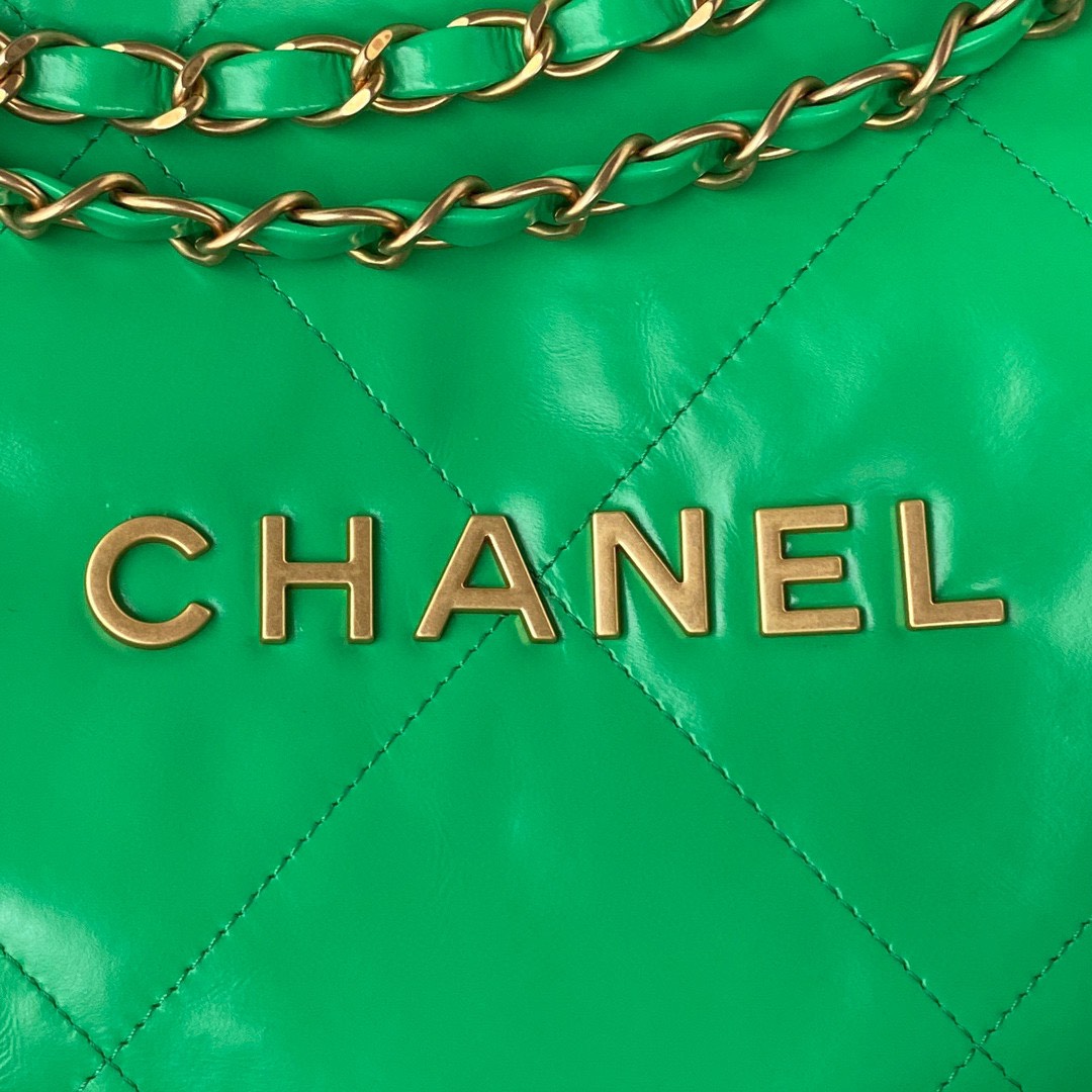 Túi Xách Chanel 22 Khóa Vàng Siêu Cấp Xanh Lá Size 37cm AS3260