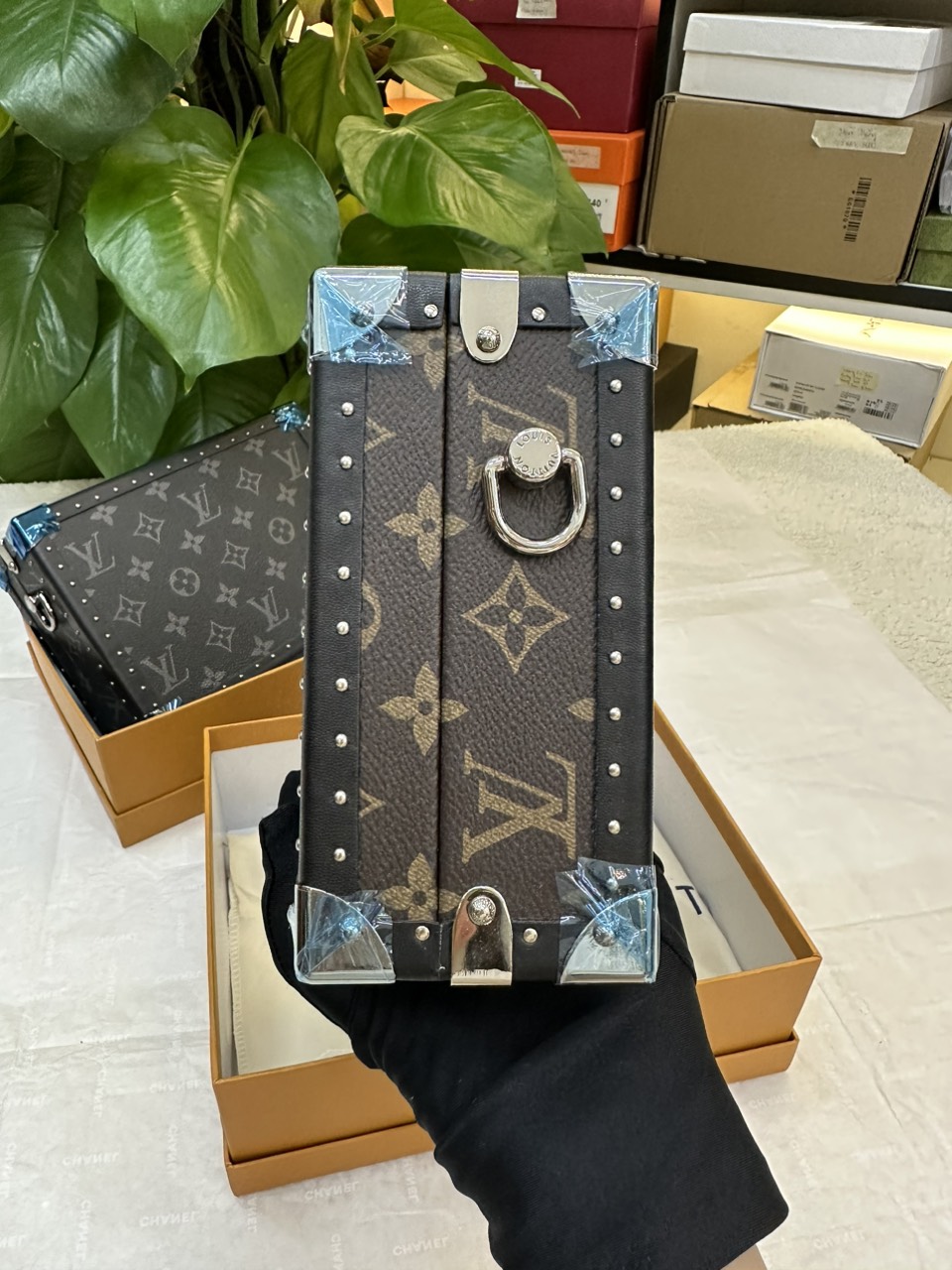 Túi LV Clutch Box Super Hoa Nâu Size 24cm M20252