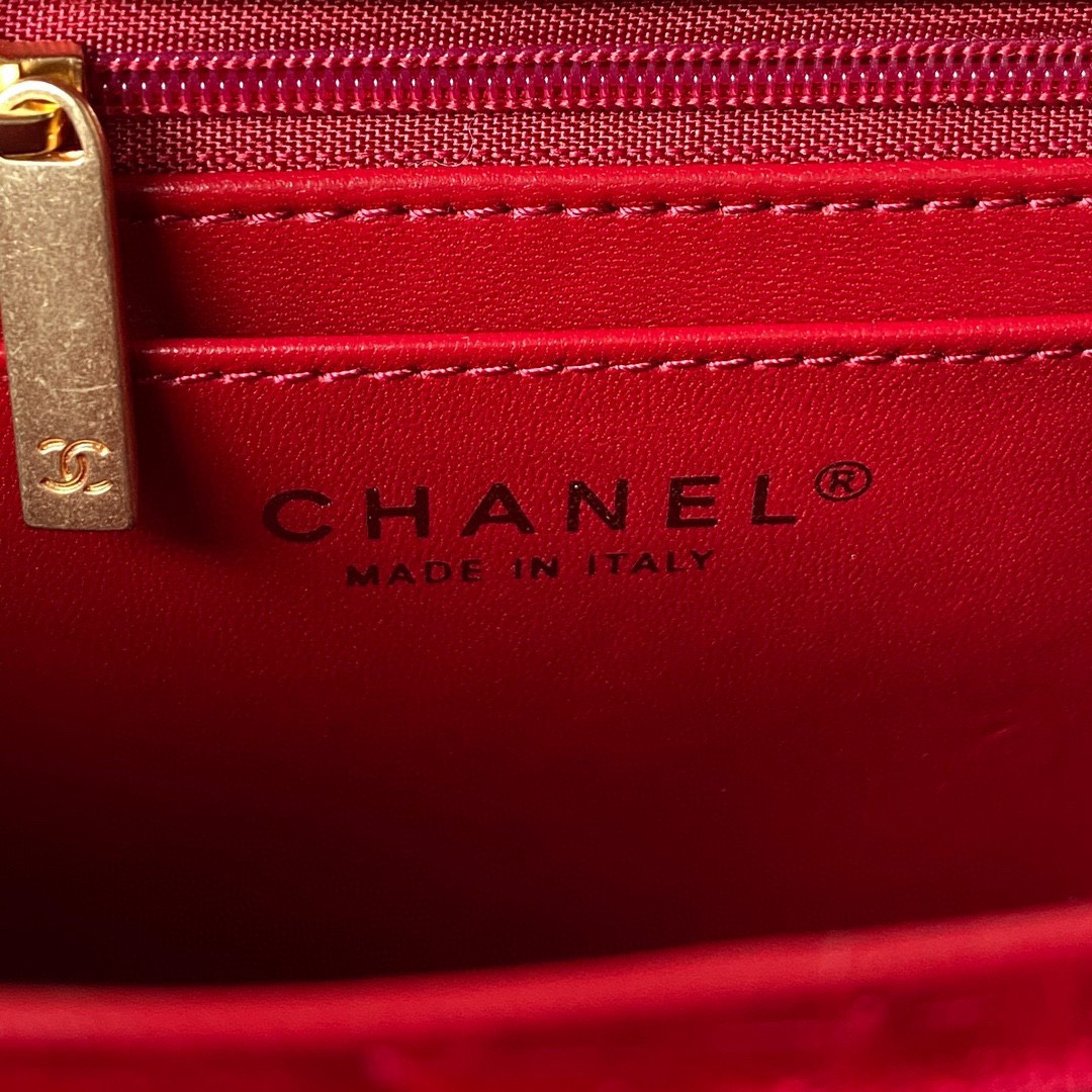 Túi Xách Chanel Classic Nhung SIêu Cấp Màu Đỏ Size 21cm AS3432