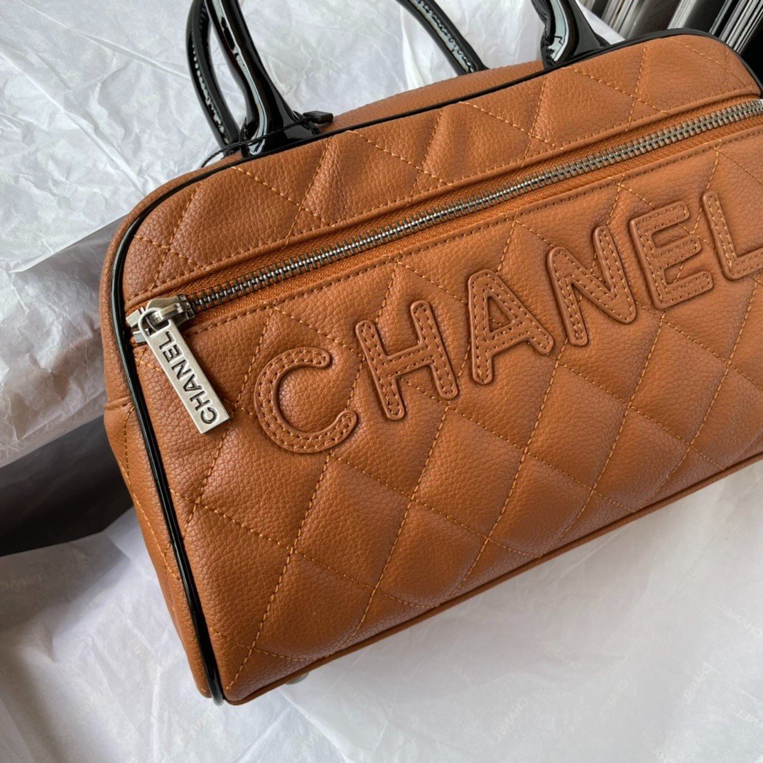 Túi Xách Chanel Vintagep Hilton Siêu Cấp Màu Nâu