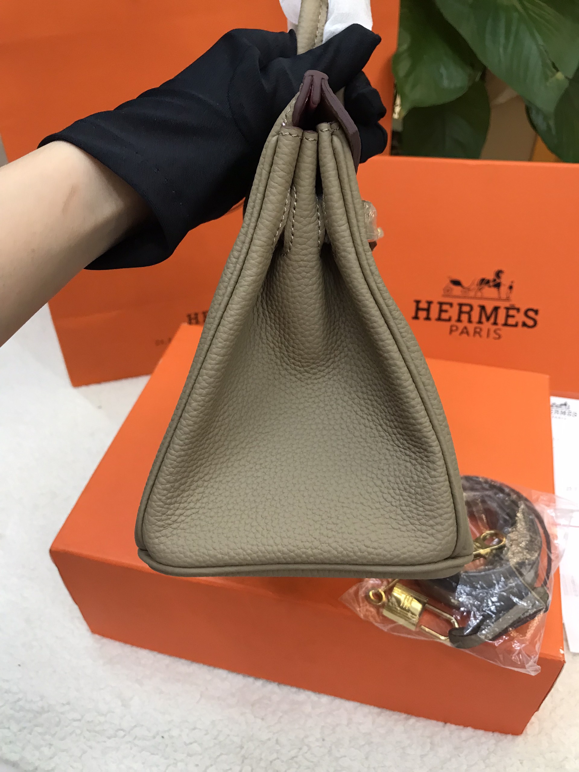 Túi Hermes Birkin 25 Super Màu Xám Khóa Vàng Size 25cm