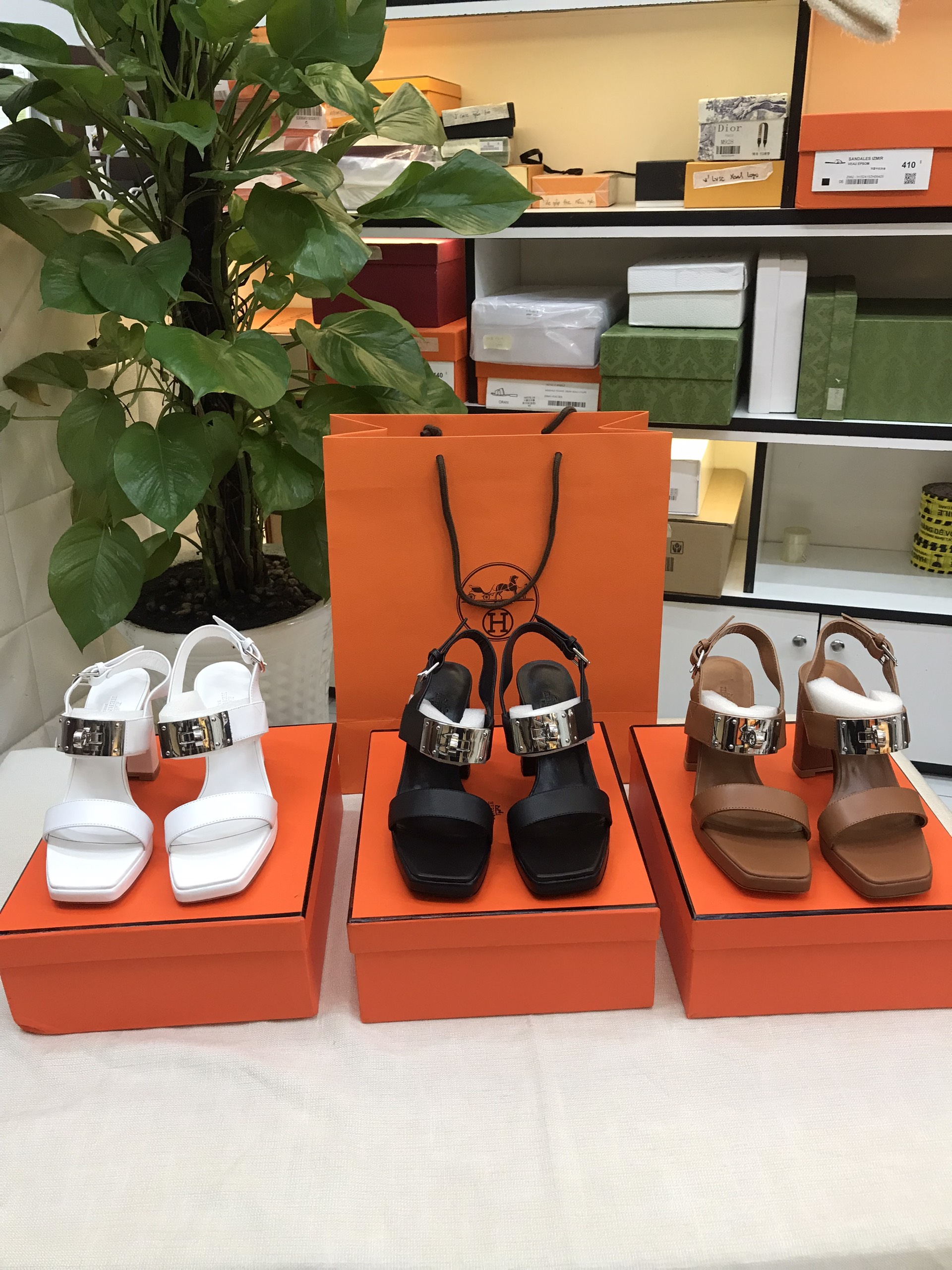 Giày Hermes Ilona 90 Sandal Siêu Cấp Màu Trắng Size 39