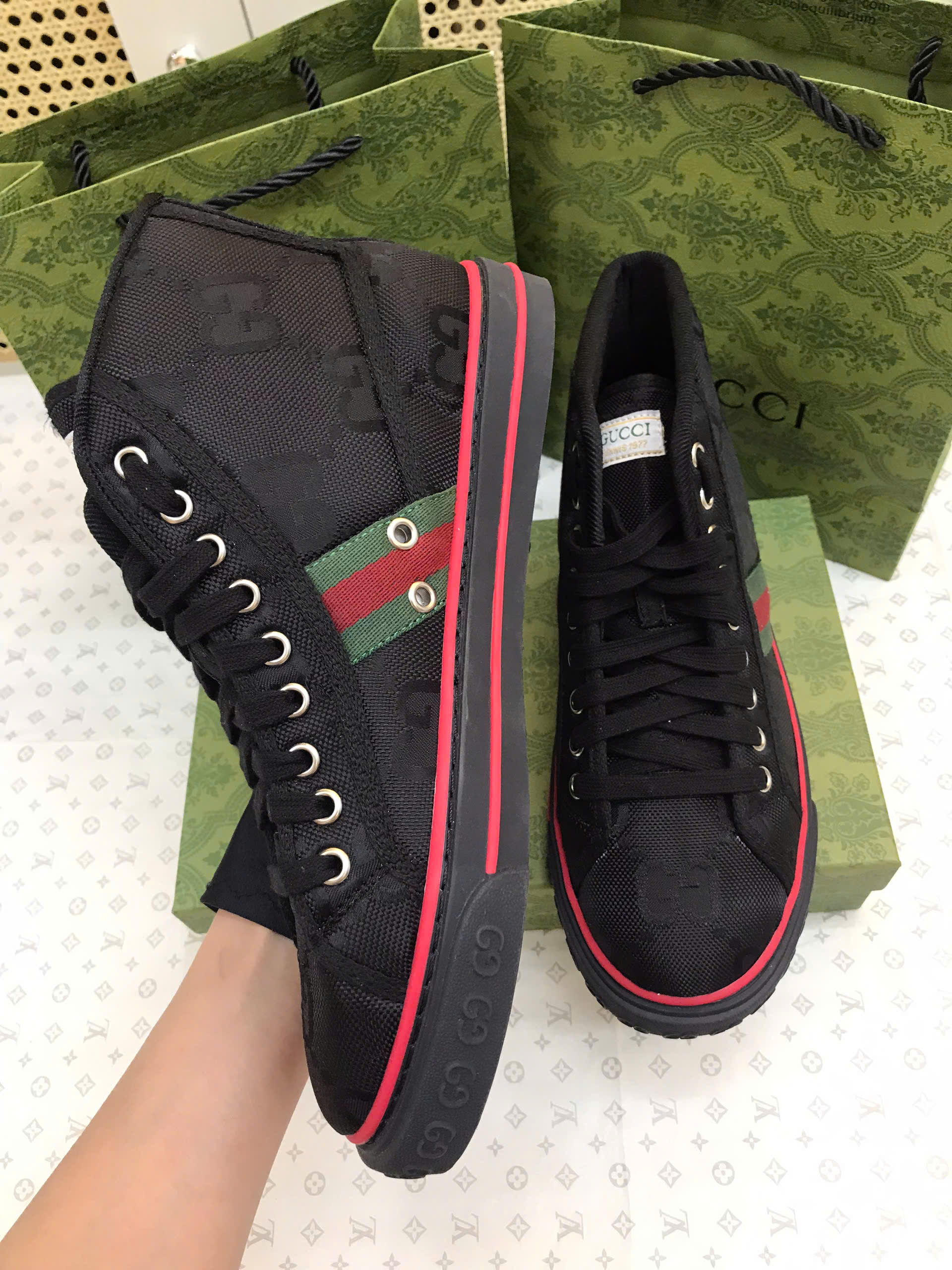 Giày Gucci Off The Grid High Black Siêu Cấp Size 8 Men