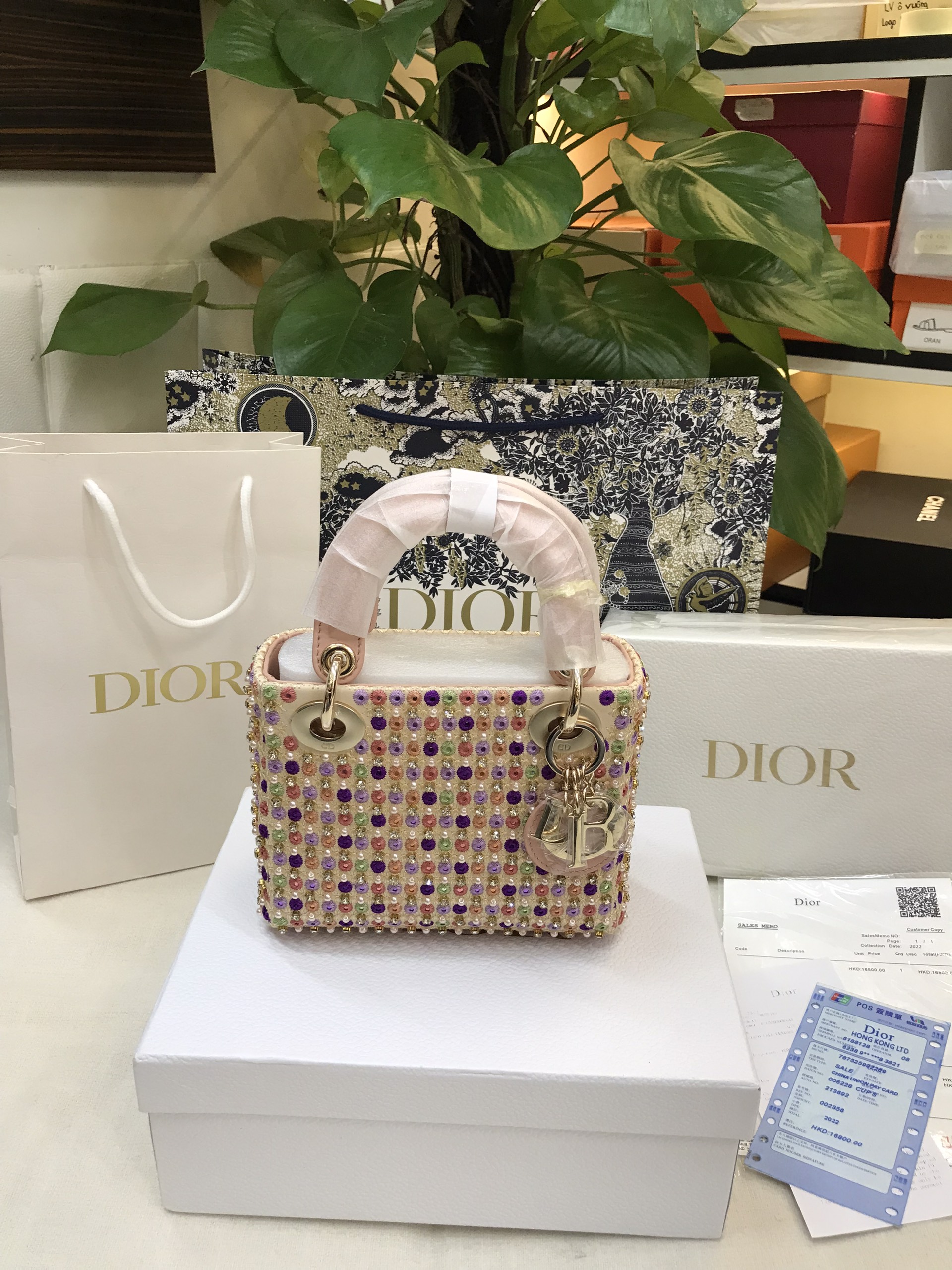 Túi Lady Dior Limited Vip Đính Hạt Cườm