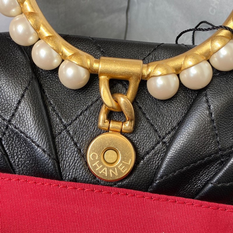 Túi Xách Chanel Quai Ngọc Trai 2021 Màu Đen, Chanel Pearl Bracelet AS2609 Black