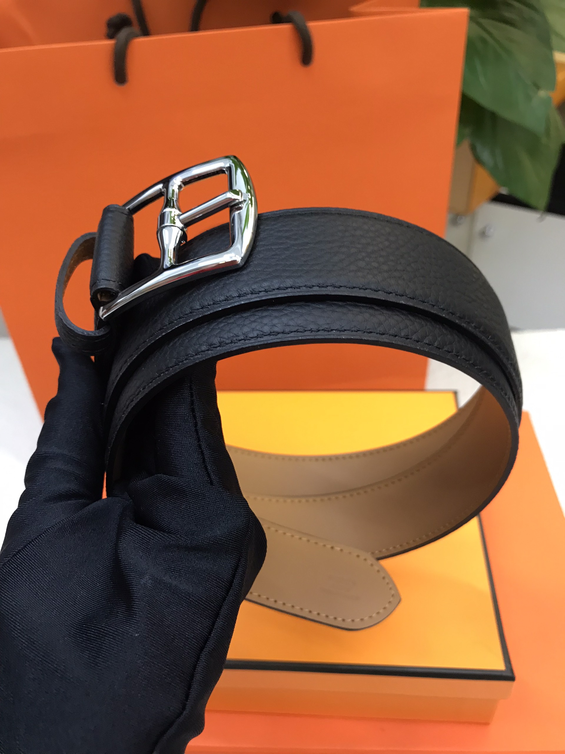 Thắt lưng Hermes Etriviere 32 Belt VIP Màu Đen Size 100-115cm