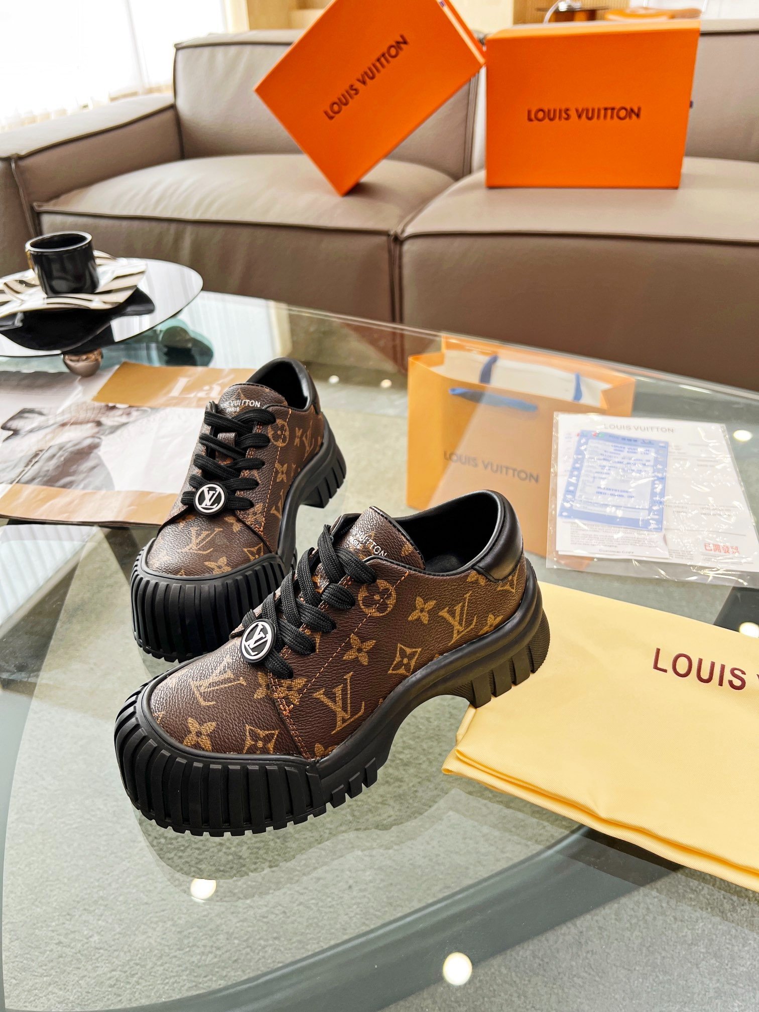Giày Louis Vuitton Catwalk Siêu Cấp Màu Nâu Size 35-40