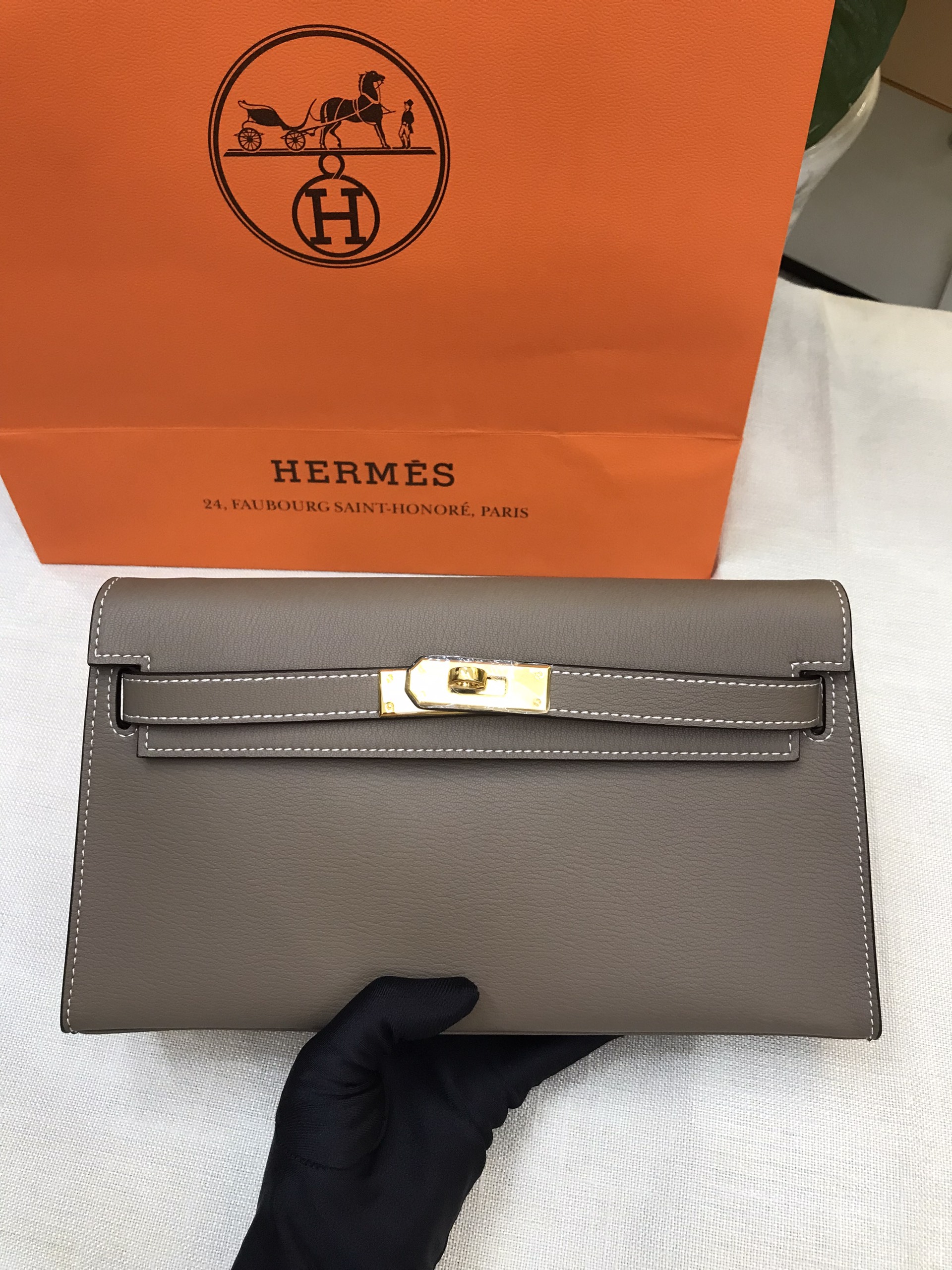 Túi Hermes Kelly Elan Bag Super Màu Xám Size 22cm