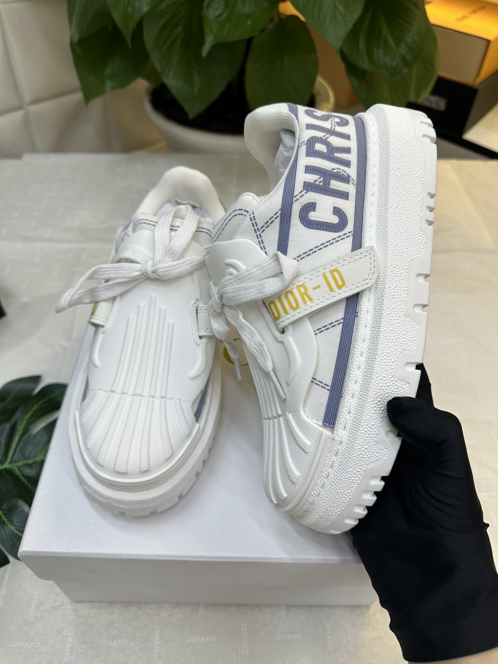 Giày Dior-ID Sneaker White and French Blue Technical Fabric Siêu Cấp Size 37