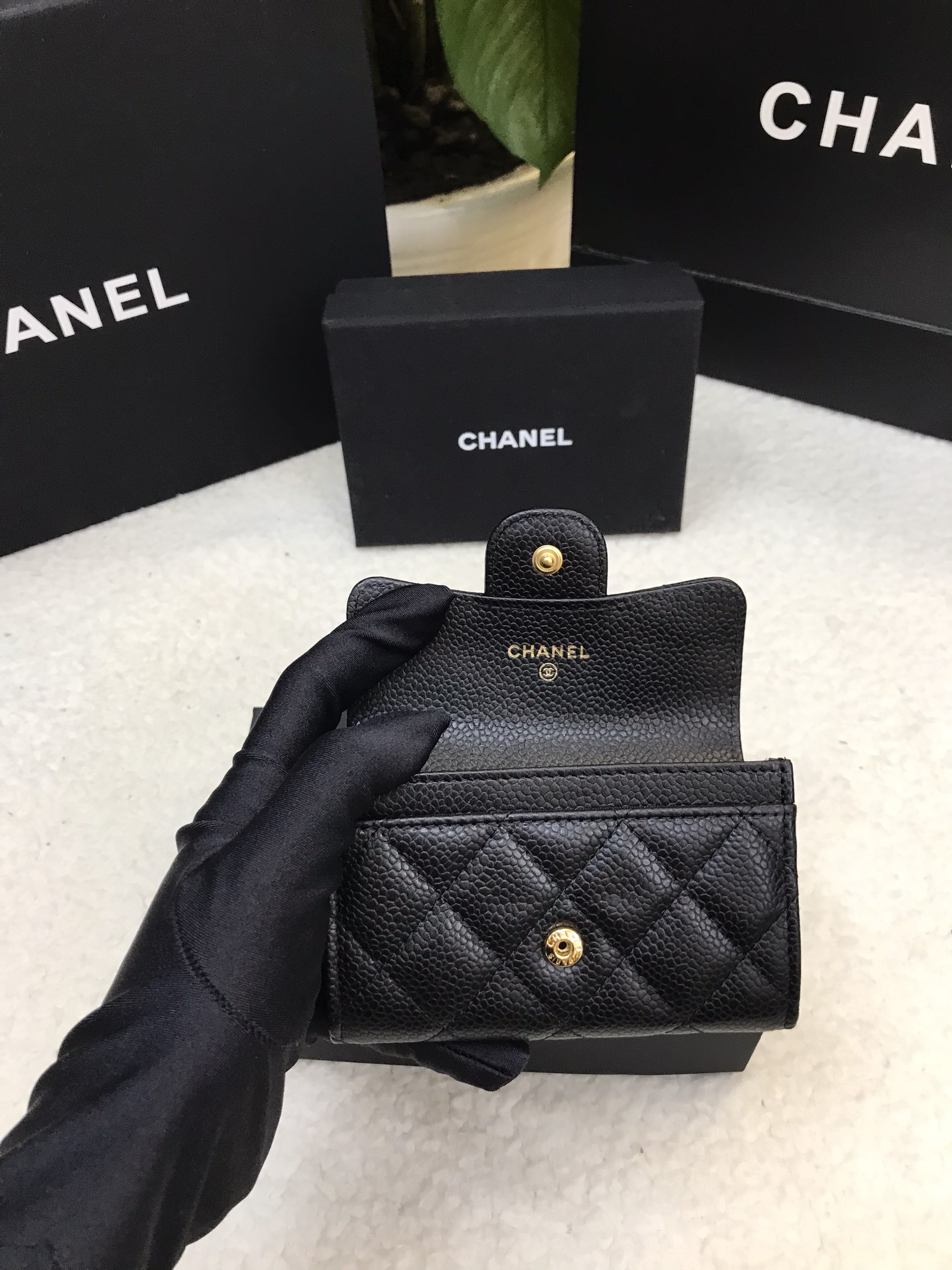 Ví Chanel Classic Card Holder Black VIP AP0214