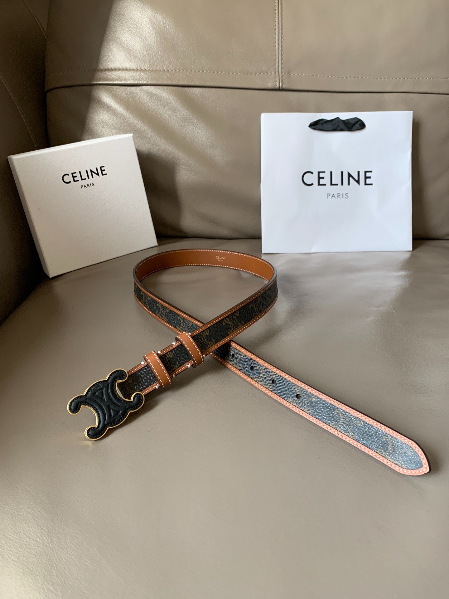 Bảng Màu Thắt Lưng Celine Khóa Đồng Veneer Siêu Cấp Size 2.5cm